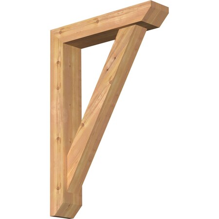 Ekena Millwork Traditional Slat Smooth Bracket w/ Offset Brace, Western Red Cedar, 5 1/2"W x 26"D x 38"H BKT0604X26X38TRA06SWR
